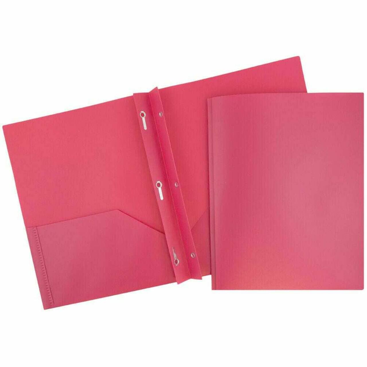 JAM Paper Plastic 2 Pocket POP Folders with Clasps, 12ct.